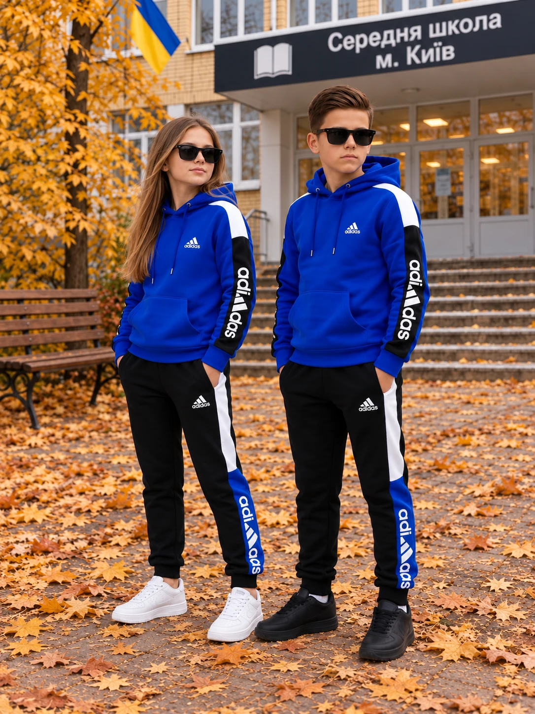 Синій дитячий зимовий костюм на флісі — фото 1