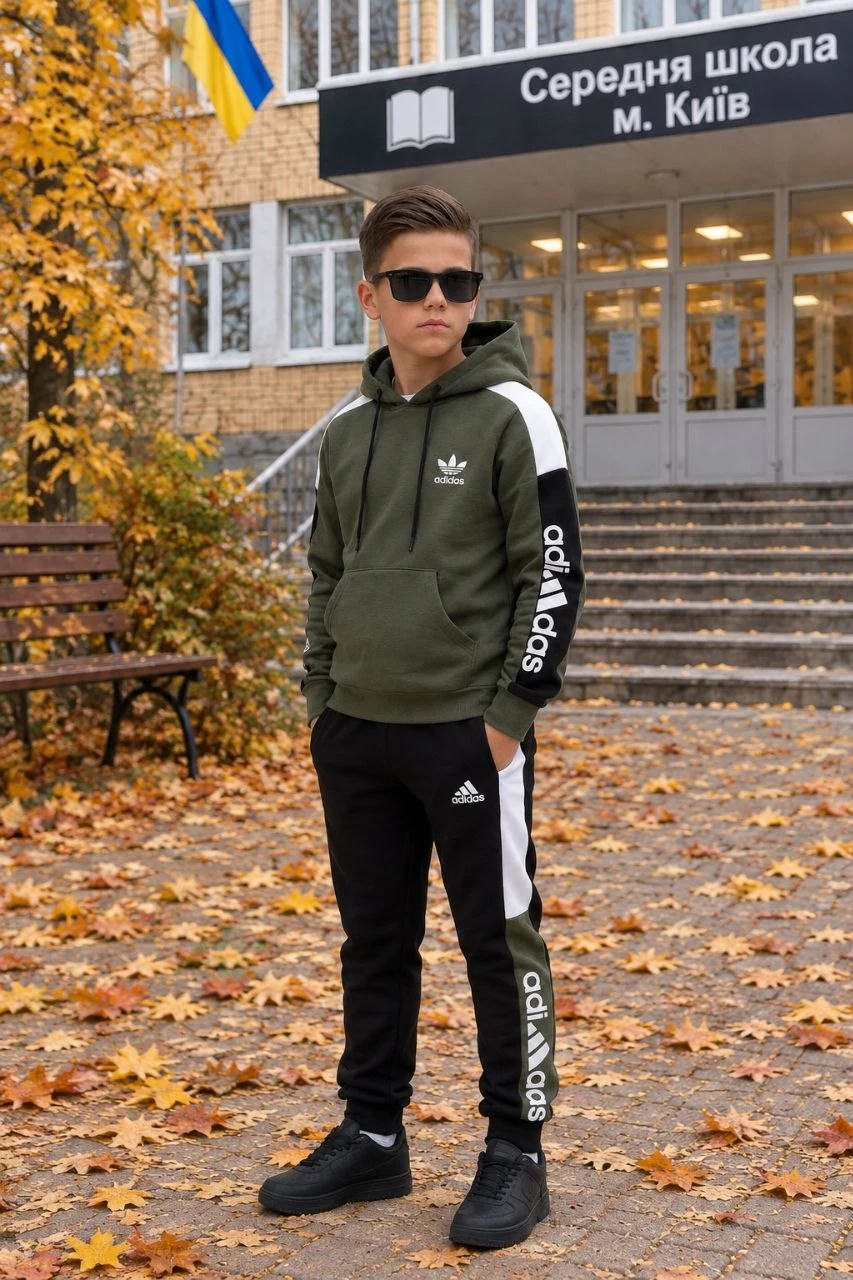 Хакі дитячий зимовий костюм на флісі — фото 2